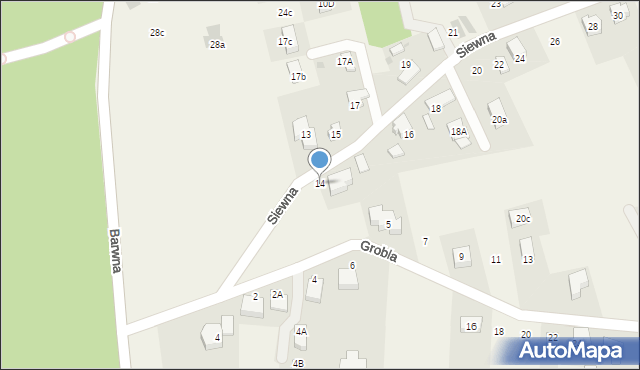 Świerczyniec, Siewna, 14, mapa Świerczyniec