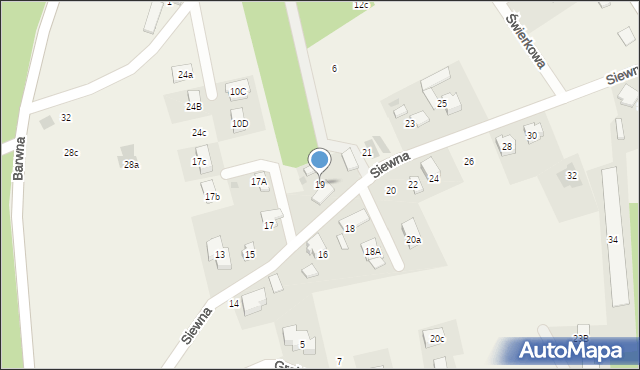 Świerczyniec, Siewna, 19, mapa Świerczyniec