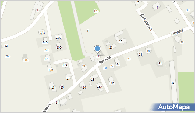 Świerczyniec, Siewna, 21, mapa Świerczyniec