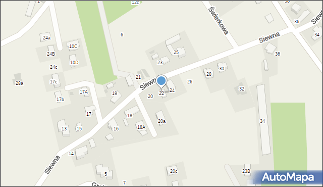 Świerczyniec, Siewna, 22, mapa Świerczyniec