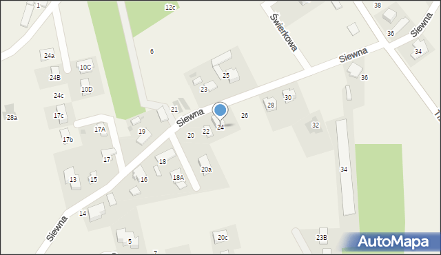 Świerczyniec, Siewna, 24, mapa Świerczyniec