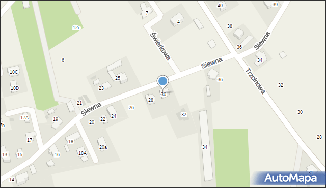 Świerczyniec, Siewna, 30, mapa Świerczyniec