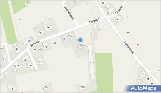 Świerczyniec, Siewna, 32, mapa Świerczyniec