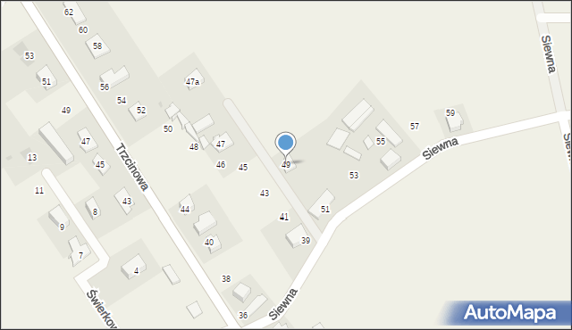 Świerczyniec, Siewna, 49, mapa Świerczyniec