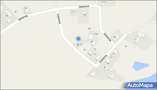 Świerczyniec, Siewna, 80, mapa Świerczyniec