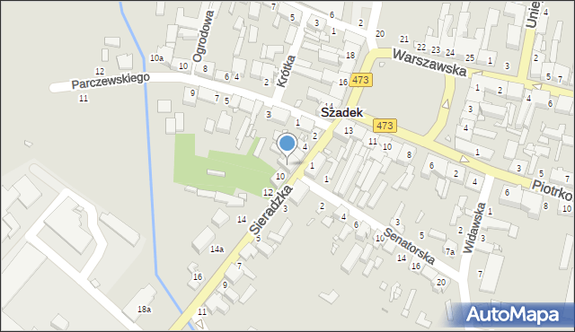 Szadek, Sieradzka, 8, mapa Szadek