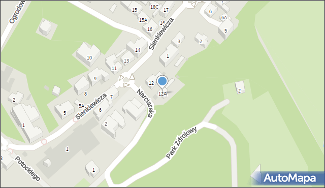 Szczawno-Zdrój, Sienkiewicza Henryka, 12A, mapa Szczawno-Zdrój