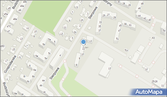 Szczecin, Sierpowa, 11, mapa Szczecina