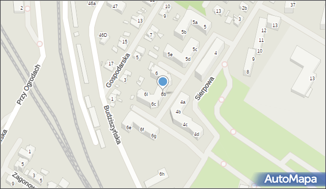 Szczecin, Sierpowa, 6b, mapa Szczecina
