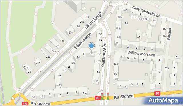 Szczecin, Sikorskiego Władysława, gen., 31, mapa Szczecina