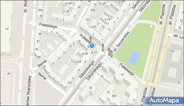 Szczecin, Sikorskiego Władysława, gen., 8, mapa Szczecina