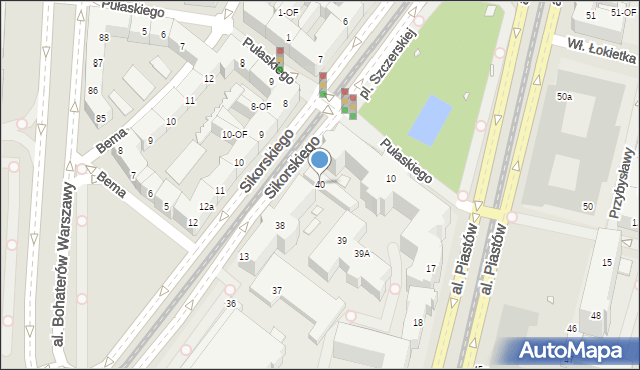 Szczecin, Sikorskiego Władysława, gen., 40, mapa Szczecina