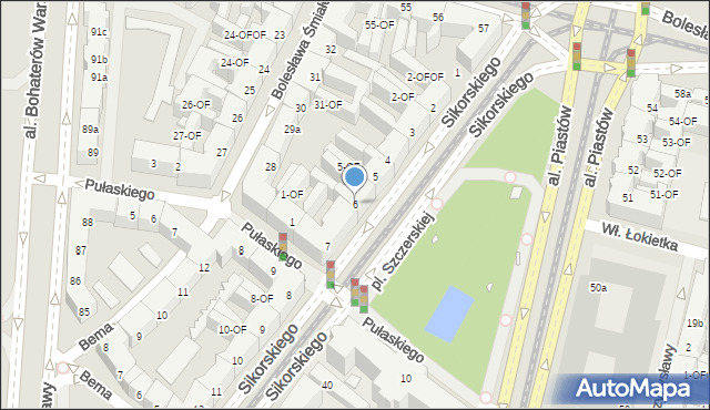 Szczecin, Sikorskiego Władysława, gen., 6, mapa Szczecina