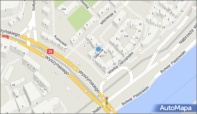 Szczecin, Sienna, 4A, mapa Szczecina
