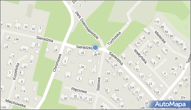 Szczecin, Sieradzka, 19, mapa Szczecina