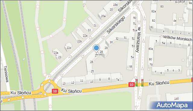 Szczecin, Sikorskiego Władysława, gen., 27, mapa Szczecina