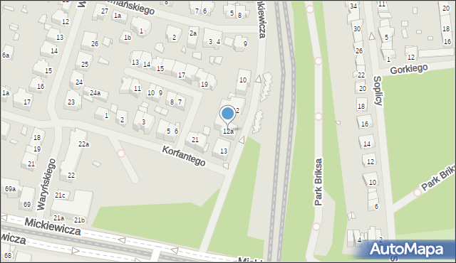 Szczecin, Sienkiewicza Henryka, 12a, mapa Szczecina