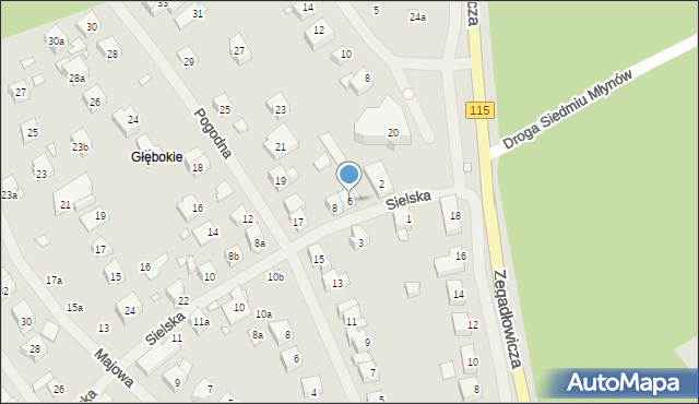 Szczecin, Sielska, 6, mapa Szczecina