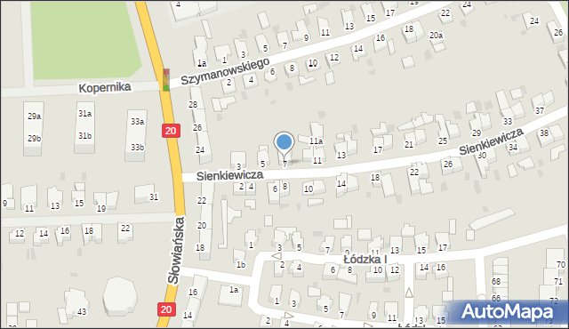 Szczecinek, Sienkiewicza Henryka, 7, mapa Szczecinek