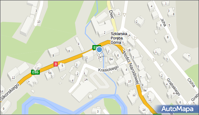 Szklarska Poręba, Sikorskiego Władysława, gen., 1A, mapa Szklarska Poręba