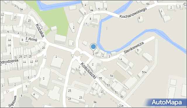 Szprotawa, Sienkiewicza Henryka, 1, mapa Szprotawa