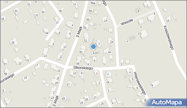 Szprotawa, Sikorskiego Władysława, gen., 7, mapa Szprotawa