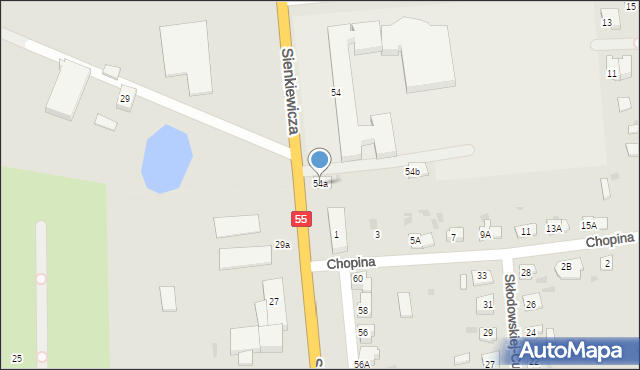 Sztum, Sienkiewicza Henryka, 54a, mapa Sztum