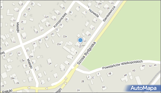 Szubin, Sienkiewicza Henryka, 11, mapa Szubin