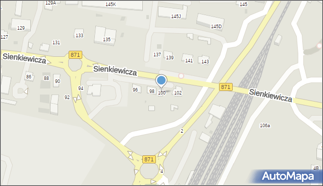 Tarnobrzeg, Sienkiewicza Henryka, 100, mapa Tarnobrzegu