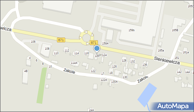 Tarnobrzeg, Sienkiewicza Henryka, 120, mapa Tarnobrzegu