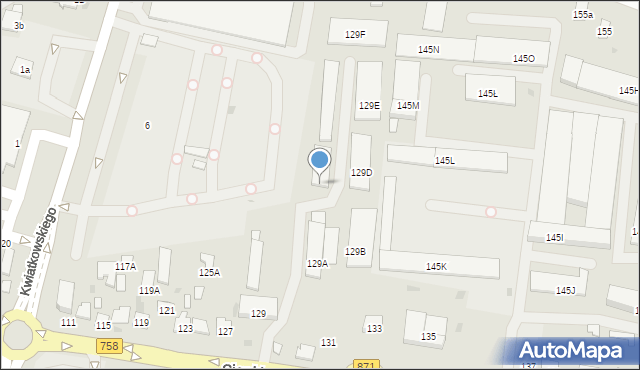 Tarnobrzeg, Sienkiewicza Henryka, 129c, mapa Tarnobrzegu