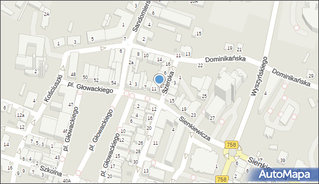 Tarnobrzeg, Sienkiewicza Henryka, 13, mapa Tarnobrzegu