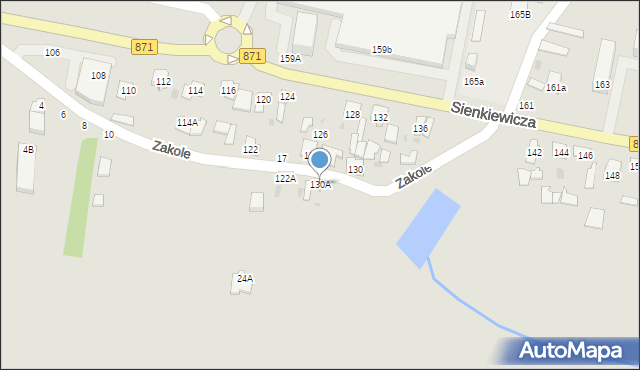 Tarnobrzeg, Sienkiewicza Henryka, 130A, mapa Tarnobrzegu