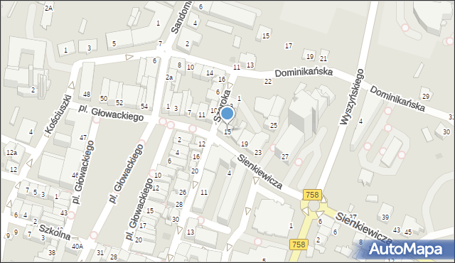 Tarnobrzeg, Sienkiewicza Henryka, 15, mapa Tarnobrzegu