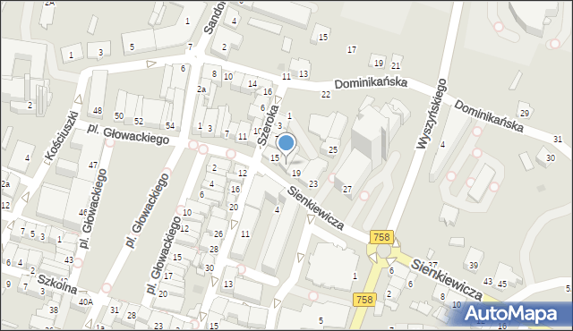 Tarnobrzeg, Sienkiewicza Henryka, 17, mapa Tarnobrzegu