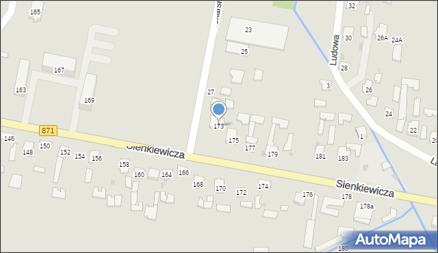 Tarnobrzeg, Sienkiewicza Henryka, 173, mapa Tarnobrzegu