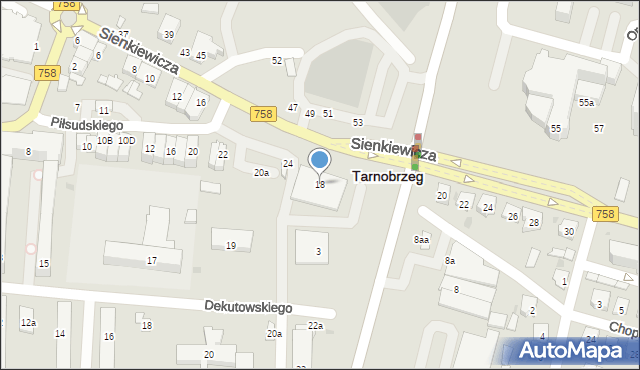 Tarnobrzeg, Sienkiewicza Henryka, 18, mapa Tarnobrzegu