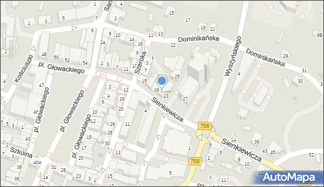 Tarnobrzeg, Sienkiewicza Henryka, 21, mapa Tarnobrzegu