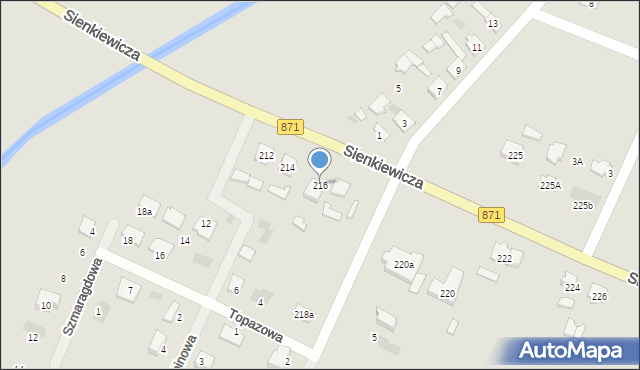 Tarnobrzeg, Sienkiewicza Henryka, 216, mapa Tarnobrzegu