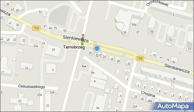Tarnobrzeg, Sienkiewicza Henryka, 22, mapa Tarnobrzegu