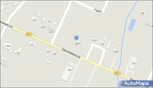 Tarnobrzeg, Sienkiewicza Henryka, 229, mapa Tarnobrzegu