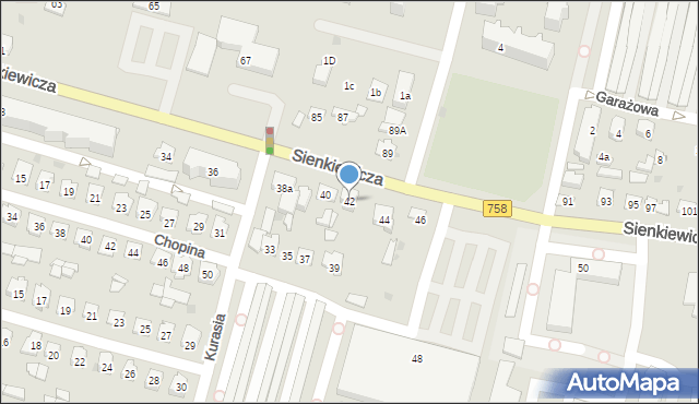 Tarnobrzeg, Sienkiewicza Henryka, 42, mapa Tarnobrzegu