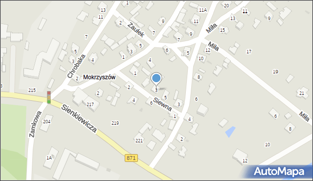 Tarnobrzeg, Siewna, 3, mapa Tarnobrzegu