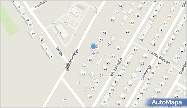 Tarnobrzeg, Sikorskiego Władysława, gen., 50, mapa Tarnobrzegu