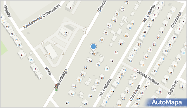 Tarnobrzeg, Sikorskiego Władysława, gen., 58, mapa Tarnobrzegu