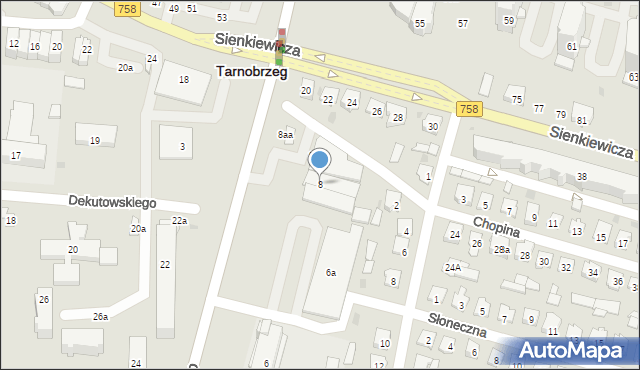 Tarnobrzeg, Sikorskiego Władysława, gen., 8, mapa Tarnobrzegu