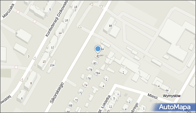 Tarnobrzeg, Sikorskiego Władysława, gen., 82, mapa Tarnobrzegu