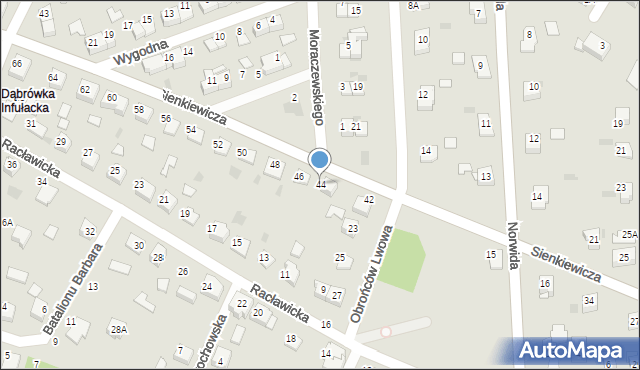 Tarnów, Sienkiewicza Henryka, 44, mapa Tarnów