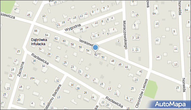 Tarnów, Sienkiewicza Henryka, 52, mapa Tarnów