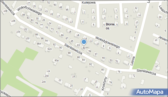 Tarnów, Sienkiewicza Henryka, 61, mapa Tarnów